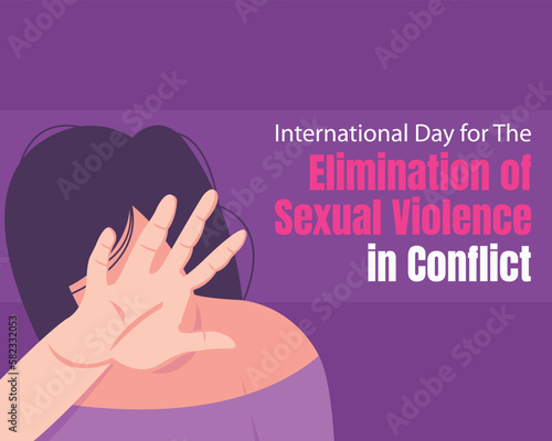 illustration vector graphic of a woman covers her face with her hands, perfect for international day, elimination of sexual violence, conflict, celebrate, greeting card, etc.