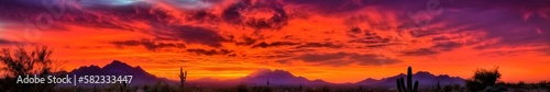 colorful vibrant sunset in the Arizona desert, 