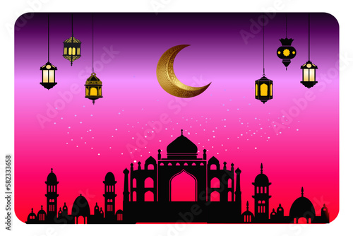 Background with arabic ornamental motifs of islamic mosque. Islamic culture. Vector illustration.

