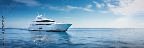 Fototapeta luxury yacht sailing on the open sea