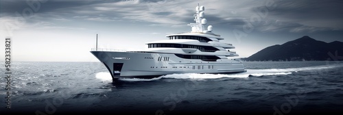 luxury yacht sailing on the open sea