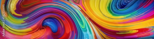 colorful polychromatic rainbow liquid paint swirls