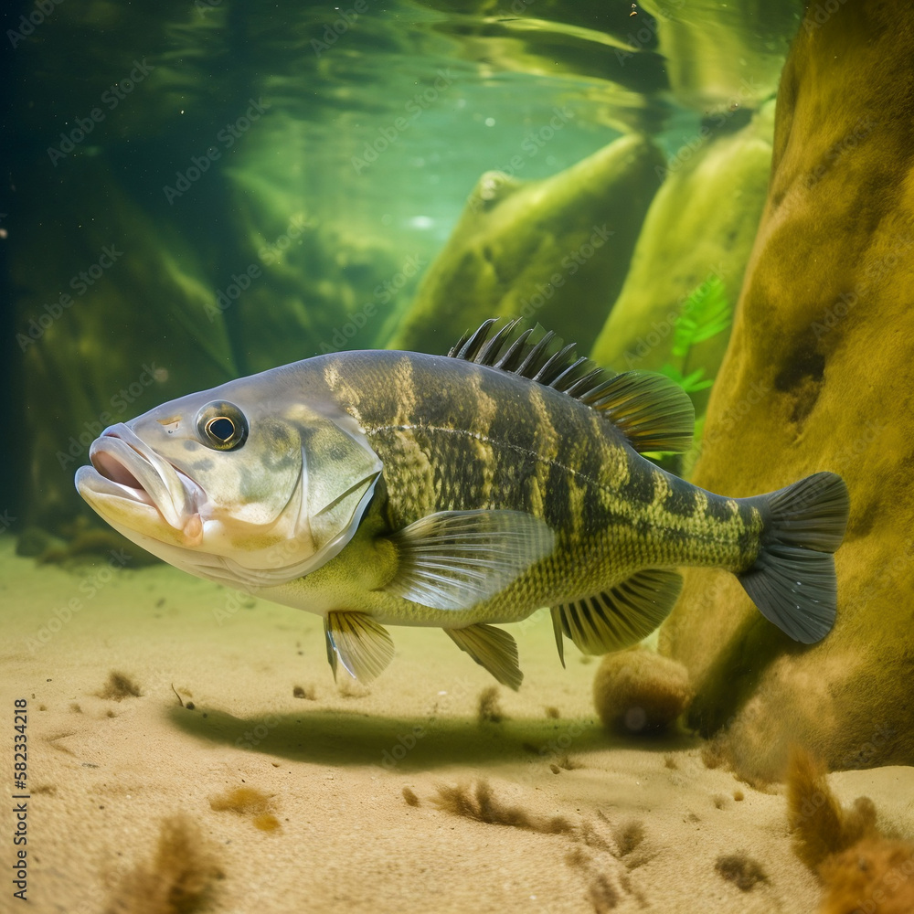 Bass fish in the water Bass fish in the water