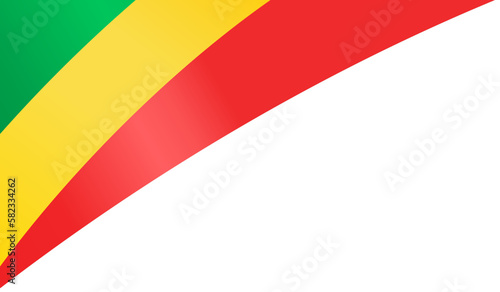 Republic of the Congo flag wave isolated on png or transparent background