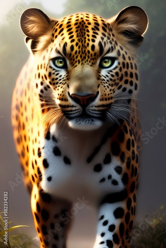 Leopard Portrait  Animal Wildlife Generative AI