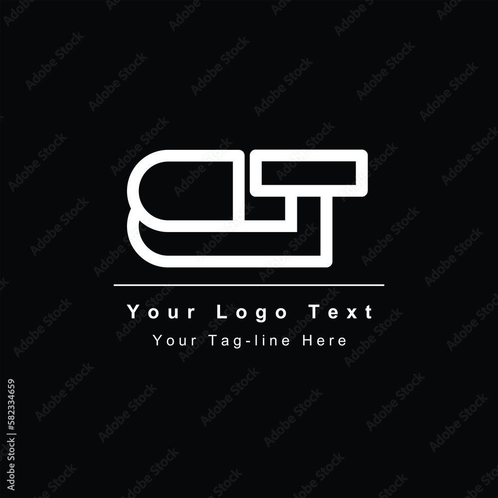 elegant initial BT or TB design template symbol elegant initial BT or TB design template symbol