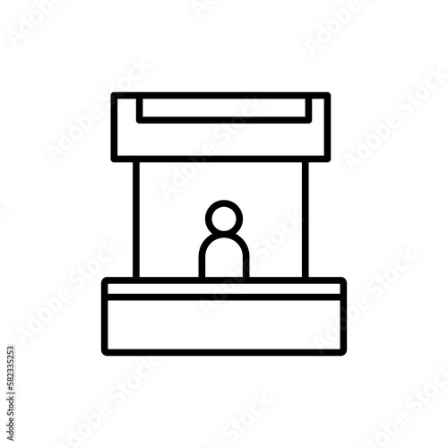 Promo stand icon symbol, exhibition symbol illustration for web site or mobile app.eps