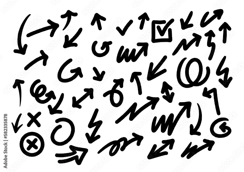Handdrawn icon arrow doodle Handdrawn icon arrow doodle