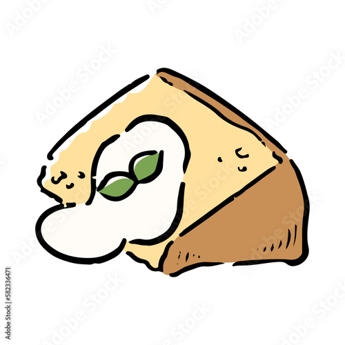 手描きのシフォンケーキイラスト
