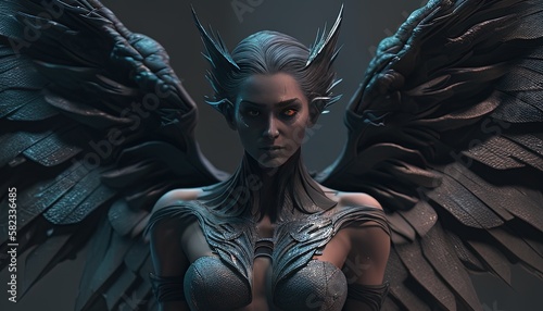 harpy digital art illustration, Generative AI