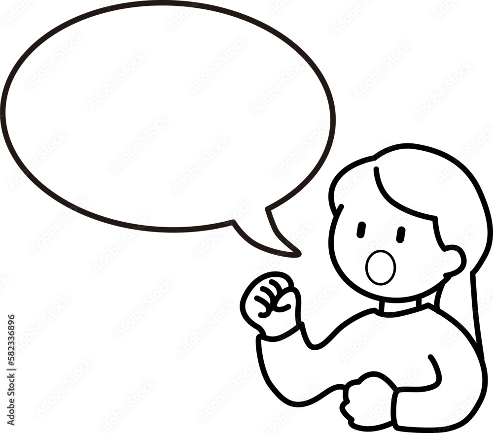 発言する女性のベクターイラスト 発言する女性のベクターイラスト