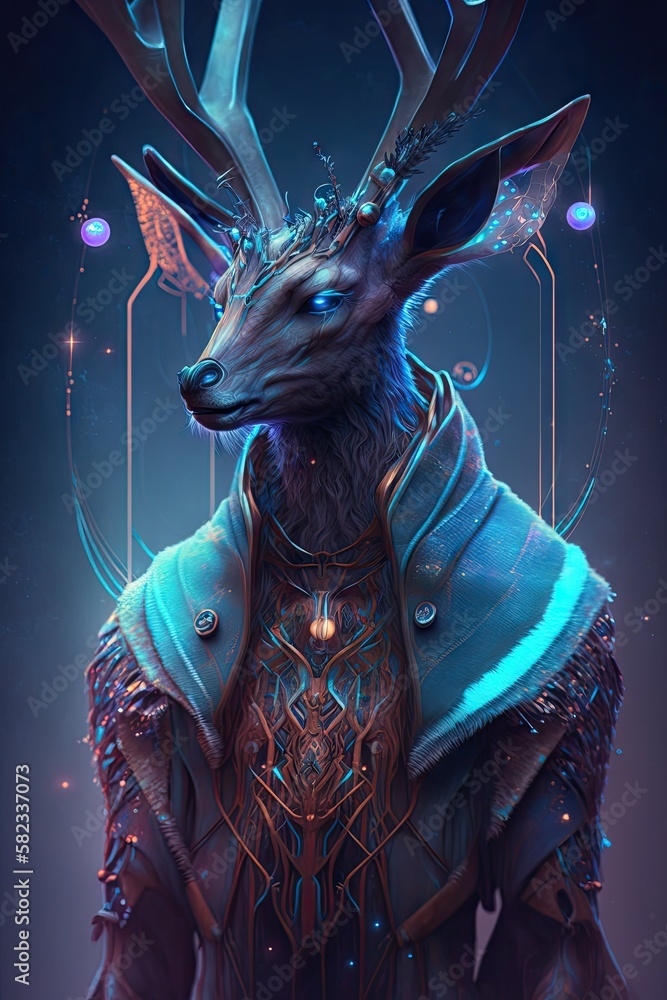 Step into the Future with a Beautiful Ethereal Deer Animal: A Beautifully Designed Artistic Illustration Perfect for High-Tech and Sci-Fi-Themed Projects (Generative AI) Step into the Future with a Beautiful Ethereal Deer Animal: A Beautifully Designed Artistic Illustration Perfect for High-Tech and Sci-Fi-Themed Projects (Generative AI)