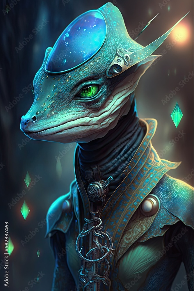 Step into the Future with a Beautiful Ethereal Skink Animal: A Beautifully Designed Artistic Illustration Perfect for High-Tech and Sci-Fi-Themed Projects (Generative AI)