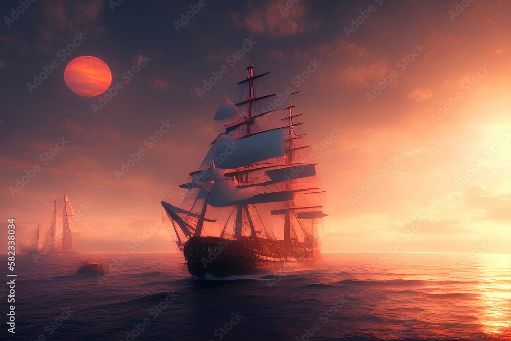 Fototapeta premium Old Naval Ship