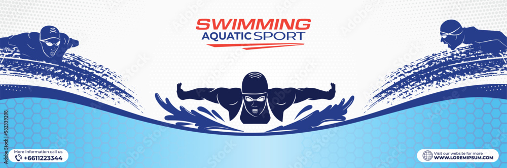 Swimming Sport Illustration Vector. Swimming Background for banner