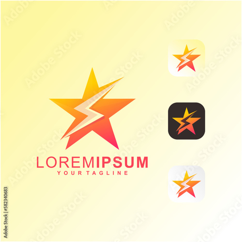 Awesome Flash Star Premium Logo Vector