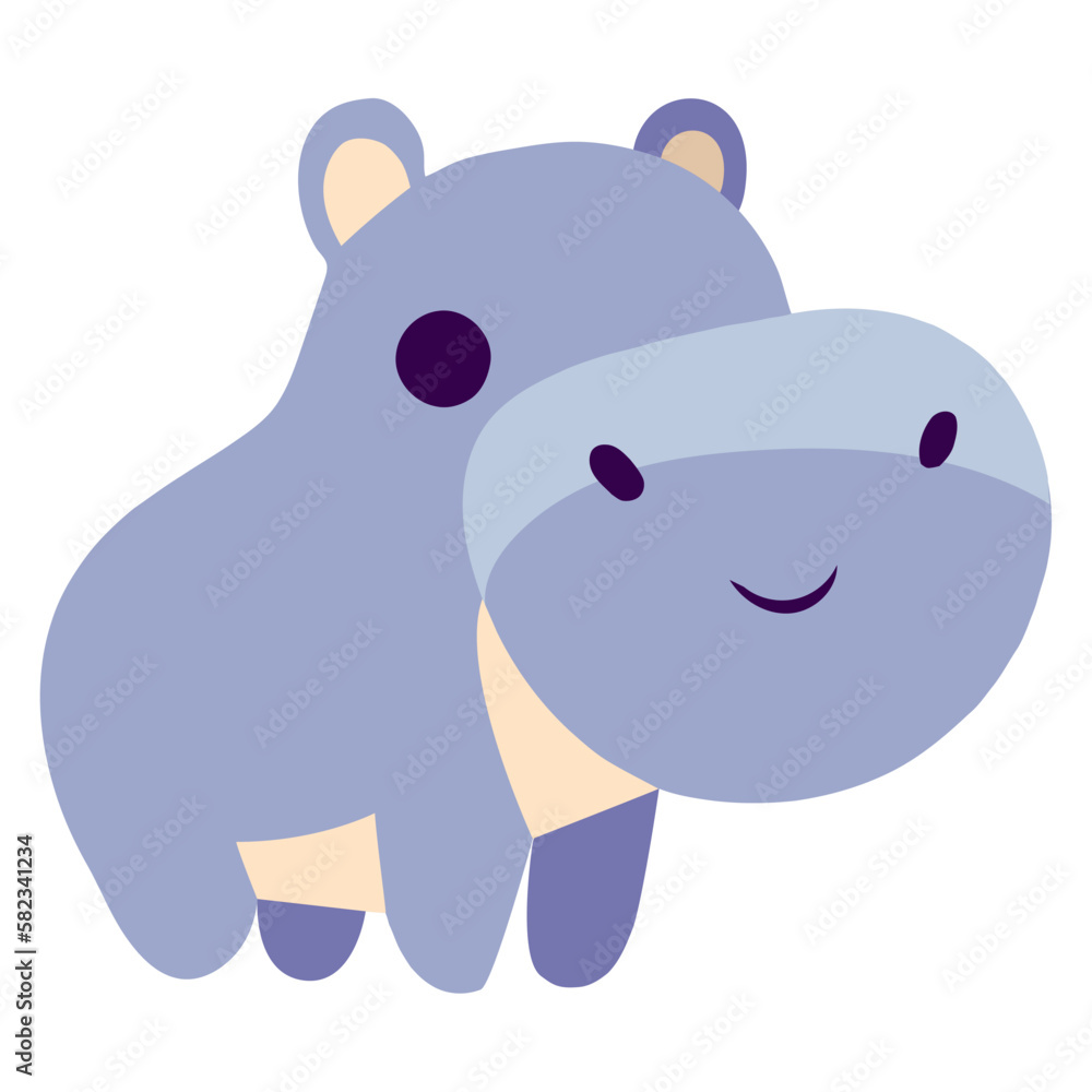 Fototapeta premium cute hippo animal