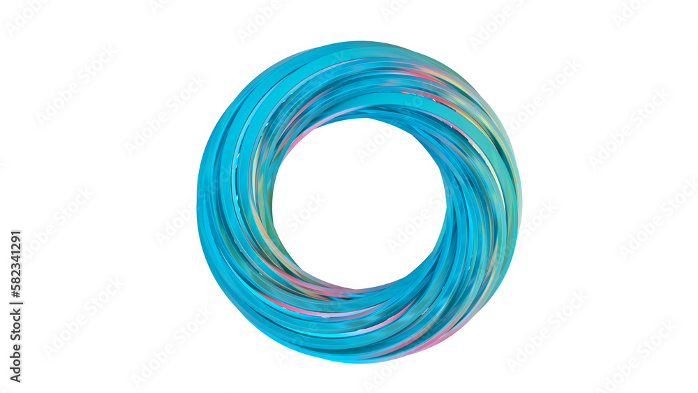 3D rendering of colorful abstract twisted shape in motion. Computer generated geometric digital art 3D rendering of colorful abstract twisted shape in motion. Computer generated geometric digital art