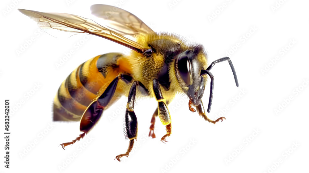 bee isolated on white, generative AI bee isolated on white, generative AI