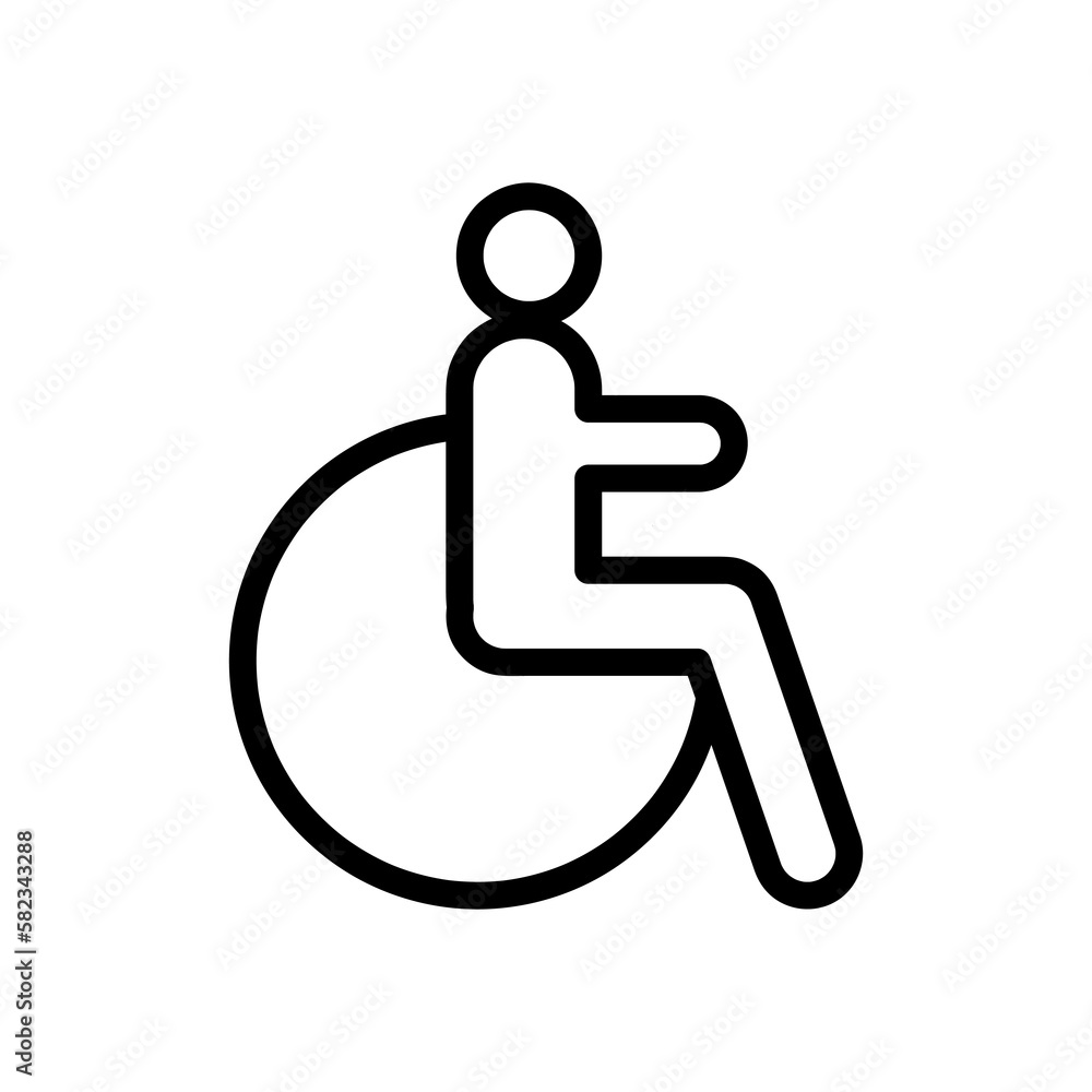 Disabled vector symbol, wheelchair symbol. flat vector illustration for web site or mobile app.eps Disabled vector symbol, wheelchair symbol. flat vector illustration for web site or mobile app.eps