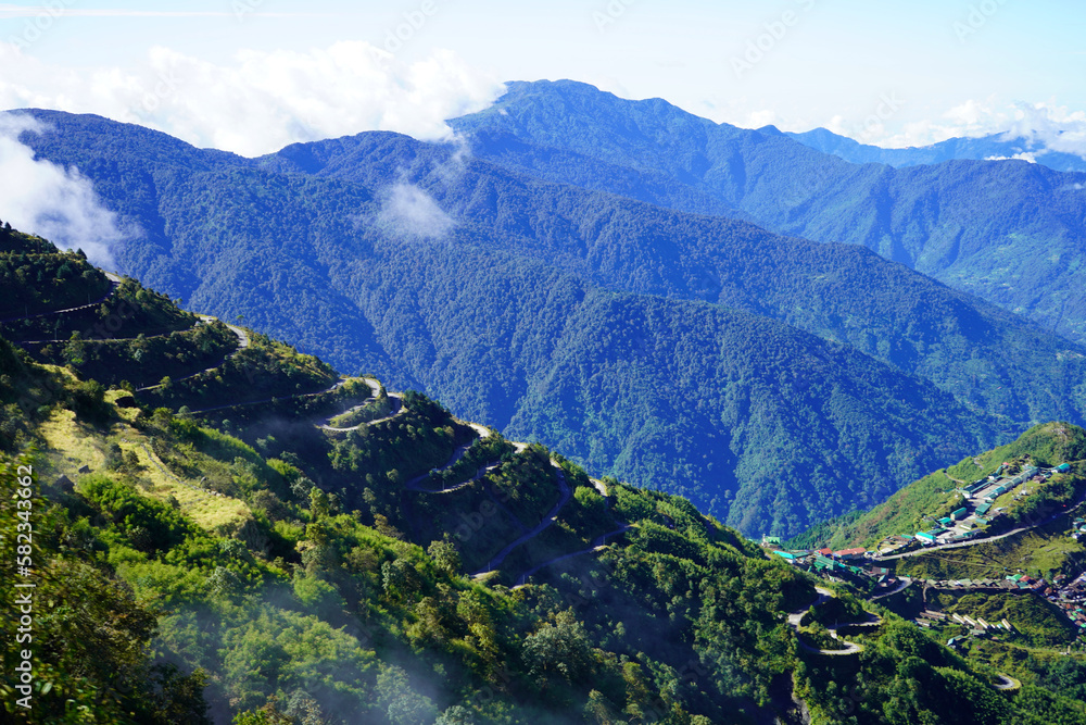 View of Zig Zag Road of Silk Route Sikkim View of Zig Zag Road of Silk Route Sikkim