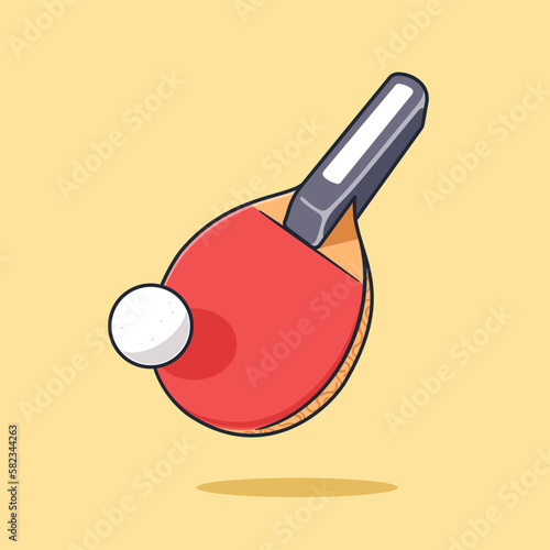 Table tennis, pingpong, and racket ball sport icon illustration vector isolated