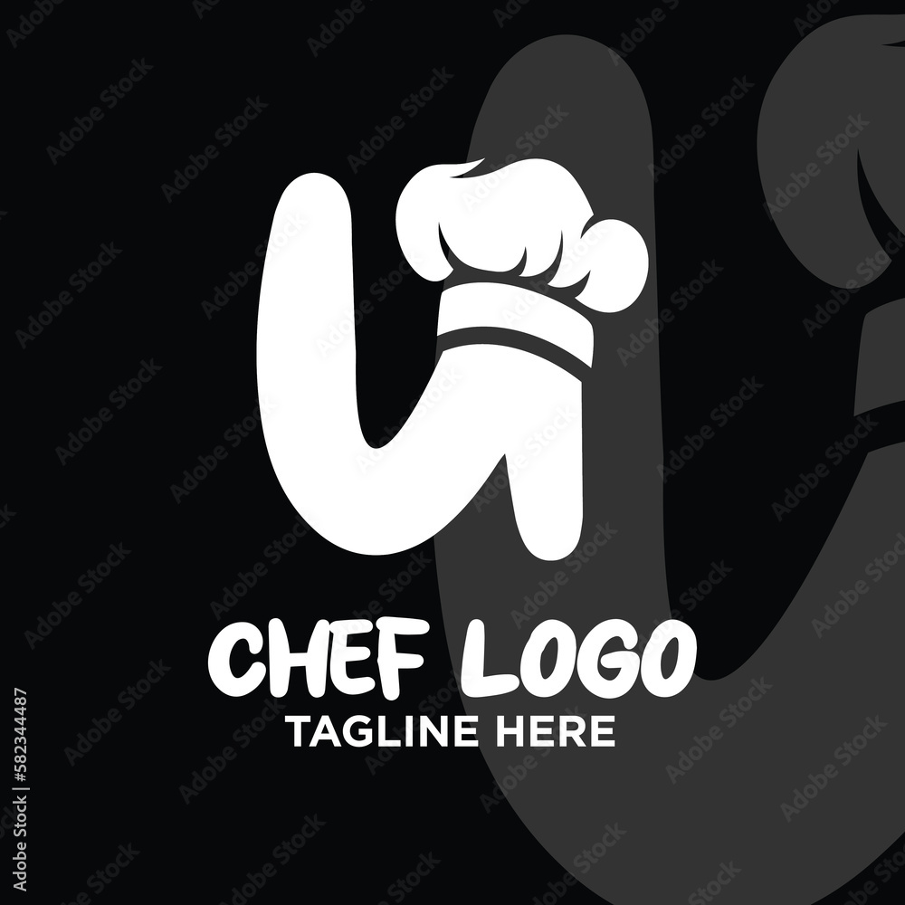 Letter U Chef Logo Design Template Inspiration, Vector Illustration. Letter U Chef Logo Design Template Inspiration, Vector Illustration.