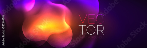 Magic neon glowing lights abstract background wallpaper design, vector illustration