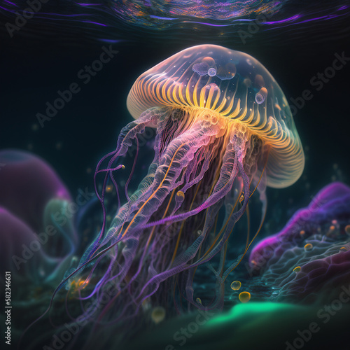 Alien Jellyfish Caustics Generative AI