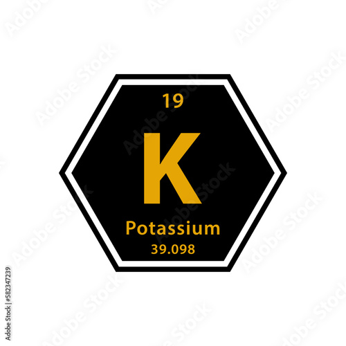 Periodic table gold icon vector logo design template