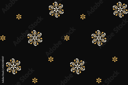 seamless traditional flowers design pattern print