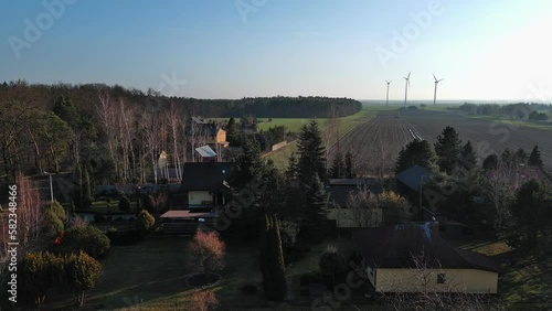 Historic buildings in the open-air museum in the village of Klobka, Poland. photo