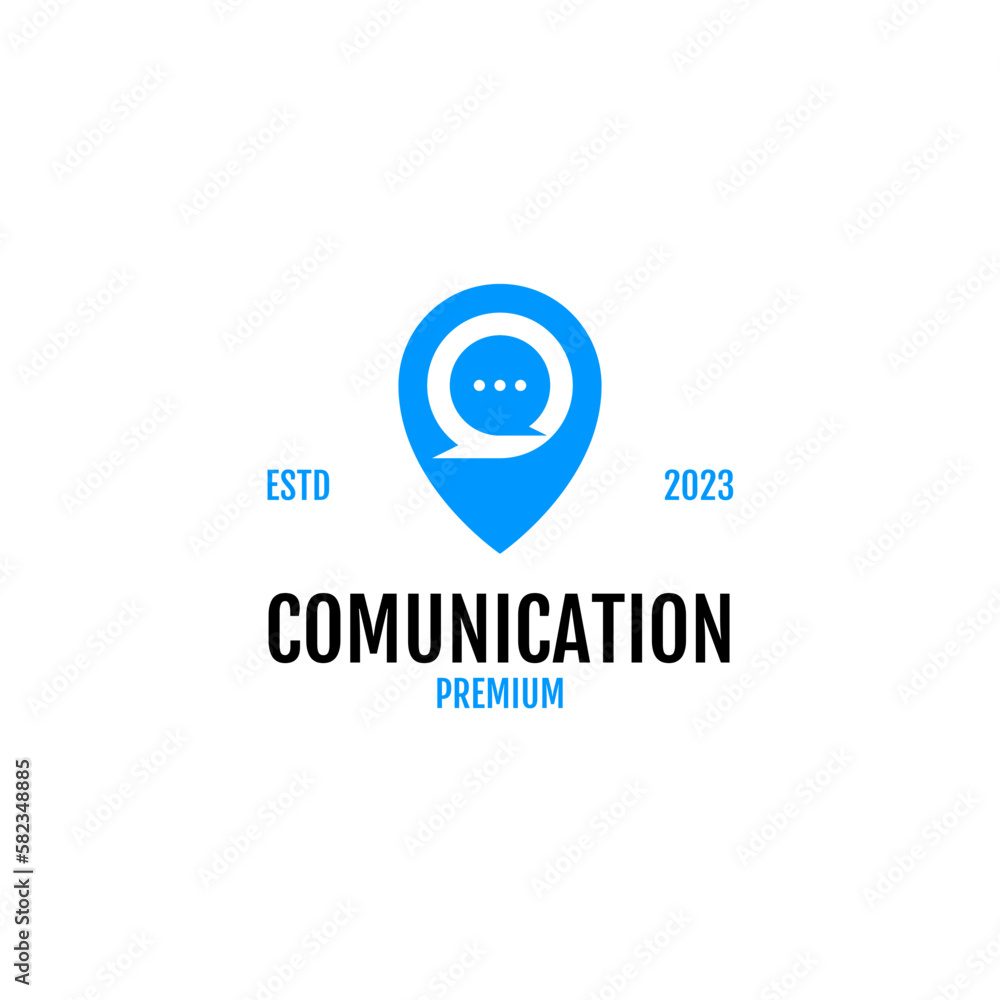 Vector location chat logo design illustraion idea Vector location chat logo design illustraion idea