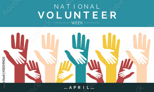 National Volunteer week observed each year during third week of April. Eps  10 Vector illustration