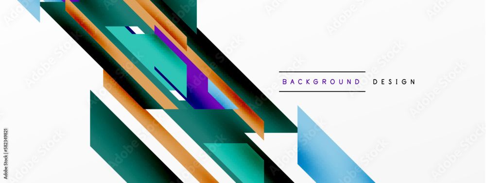 Minimal geometric abstract background. Dynamic 3d lines composition. Trendy techno business template for wallpaper, banner, background or landing Minimal geometric abstract background. Dynamic 3d lines composition. Trendy techno business template for wallpaper, banner, background or landing