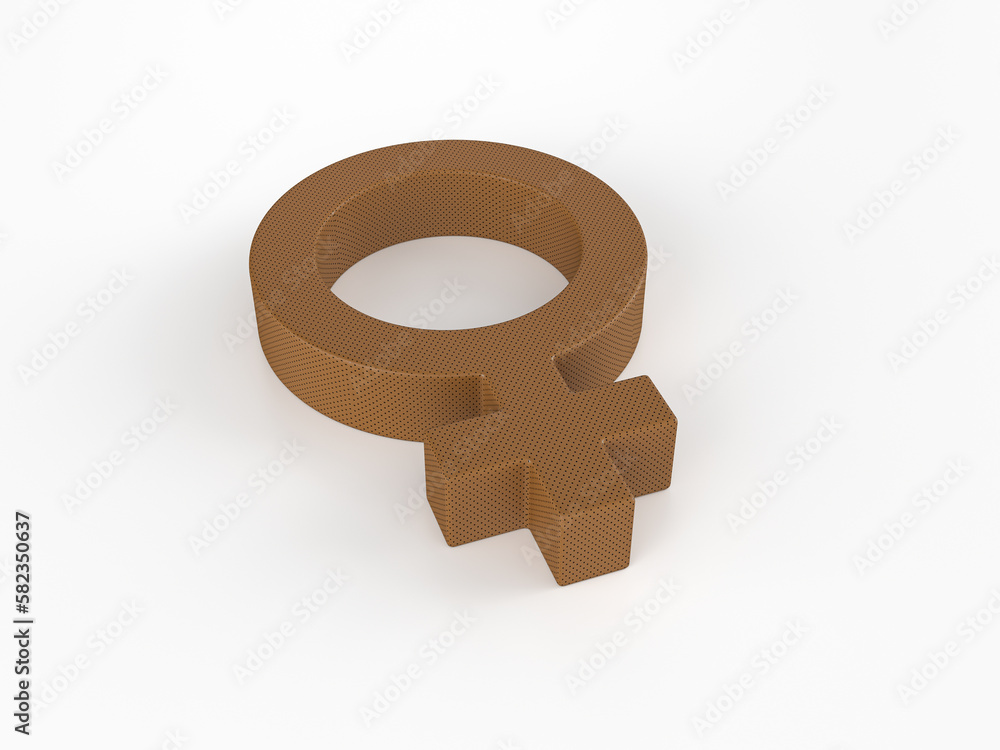 Perforated leather gender woman symbol Perforated leather gender woman symbol
