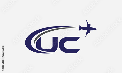 Tour and travel logo design, Airline agency symbol and aviation company monogram vector 