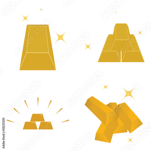 gold bar icon vector