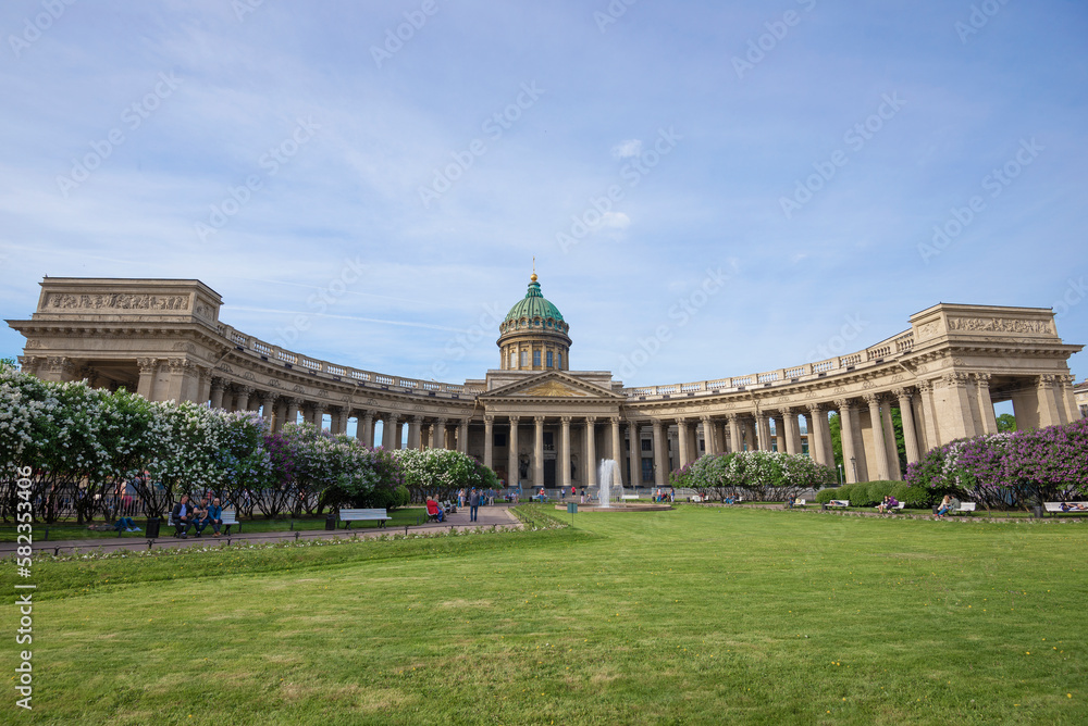 Obraz premium Cathedral of the Kazan Icon of the Mother of God in the early May morning, Saint Petersburg