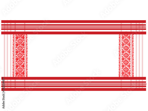 gamosa or gamusa from assam.gamosa textile pattern. gamosa or gamusa is an article of significance for the indigenous people of Assam, India. It is generally a white rectangular piece of cloth  vector photo