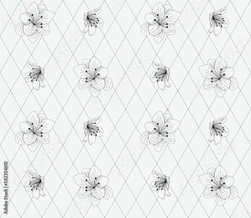 continuous line background vector illustration.
azalea flowers petals with isometric horizontal and vertical patterns.