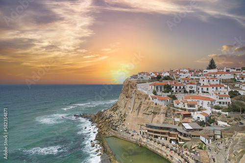Azenhas do Mar, Colares, in Portugal, village perched on the cliffs
 photo