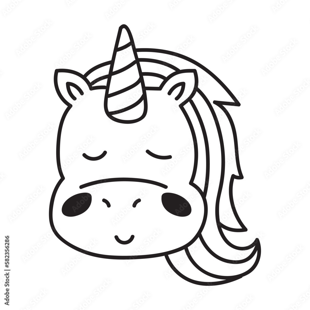 unicorn animal head doodle unicorn animal head doodle