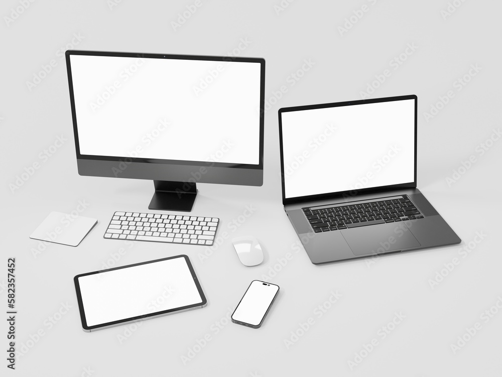 Responsive Web Design and website Mockup, Devices Mock up, Smartphone desktop tablet laptop template Mockup