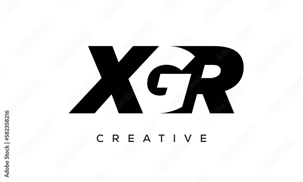 XGR letters negative space logo design. creative typography monogram vector XGR letters negative space logo design. creative typography monogram vector