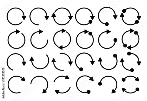 reload icon set, line design on white background. vector for web, mobile app.