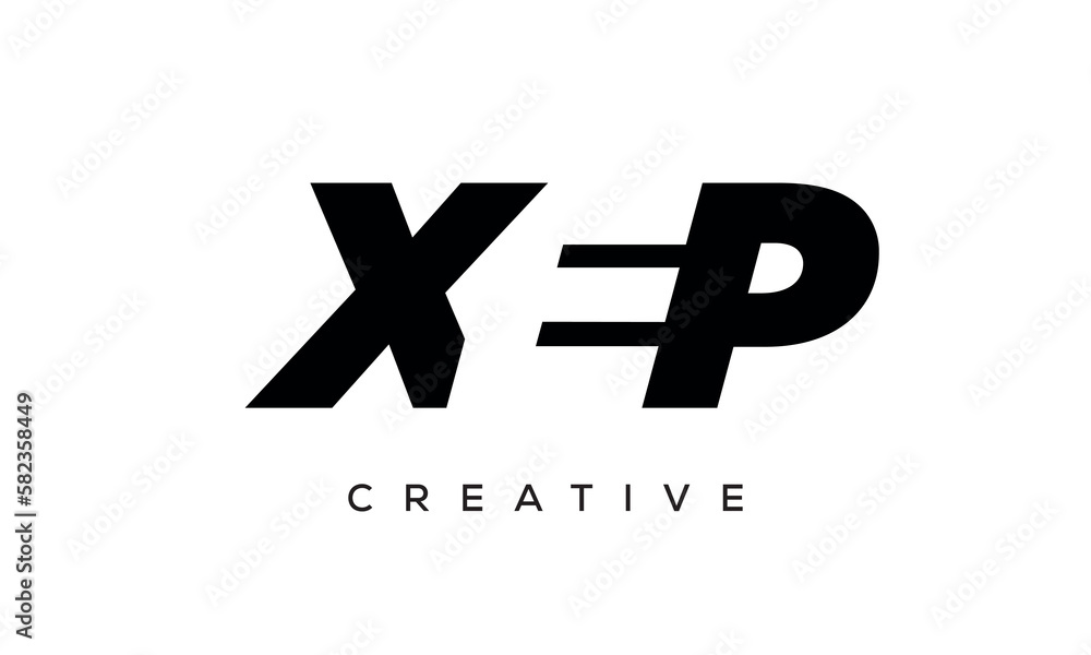 XEP letters negative space logo design. creative typography monogram vector XEP letters negative space logo design. creative typography monogram vector