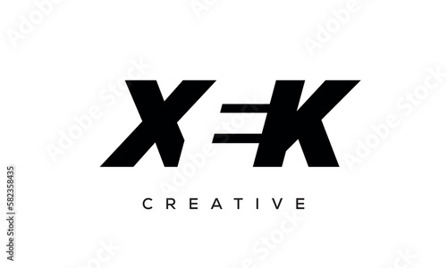 XEK letters negative space logo design. creative typography monogram vector