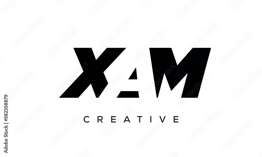 XAM letters negative space logo design. creative typography monogram vector