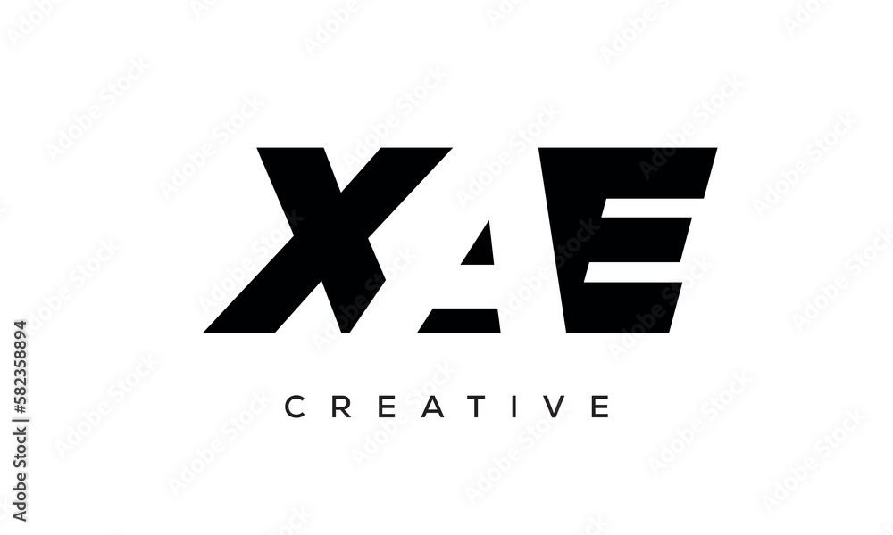 XAE letters negative space logo design. creative typography monogram vector XAE letters negative space logo design. creative typography monogram vector
